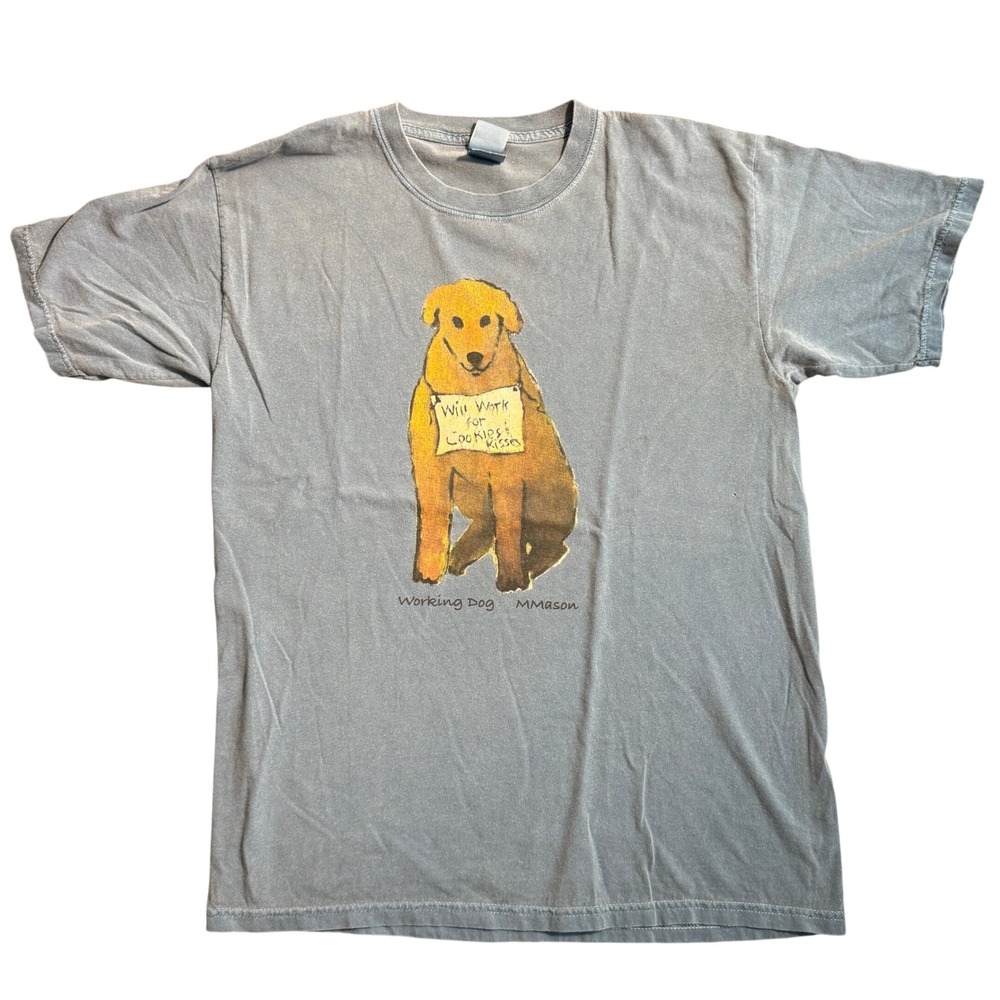 Vintage Working Dog M Mason Blue Graphic T-Shirt‎ Golden Retriever